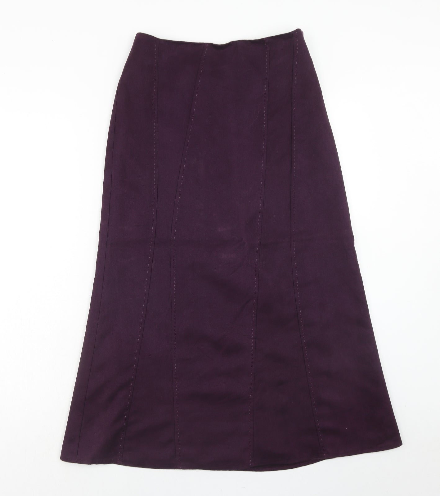 M&Co Womens Purple Polyester A-Line Skirt Size 10 Zip