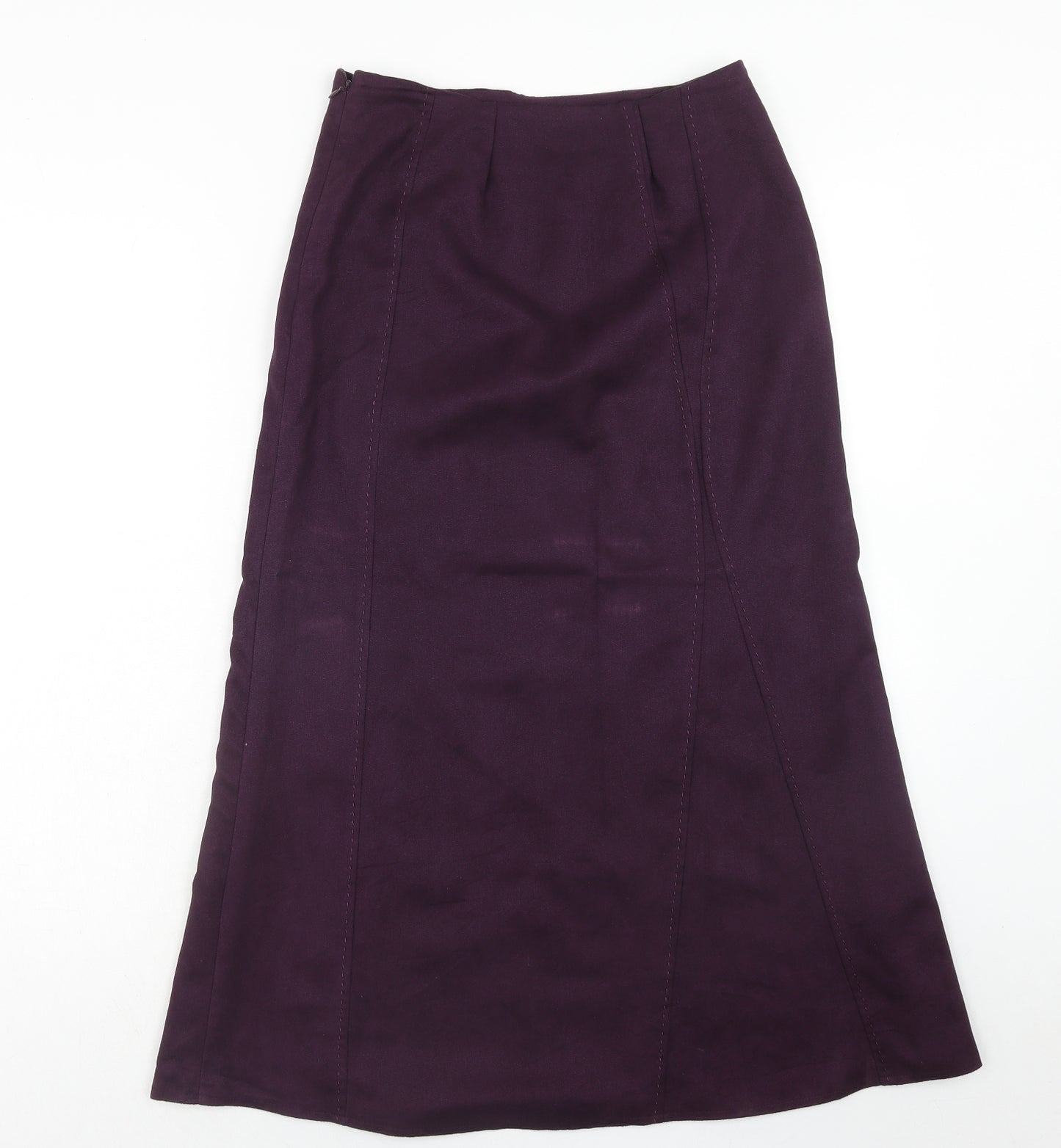 M&Co Womens Purple Polyester A-Line Skirt Size 10 Zip