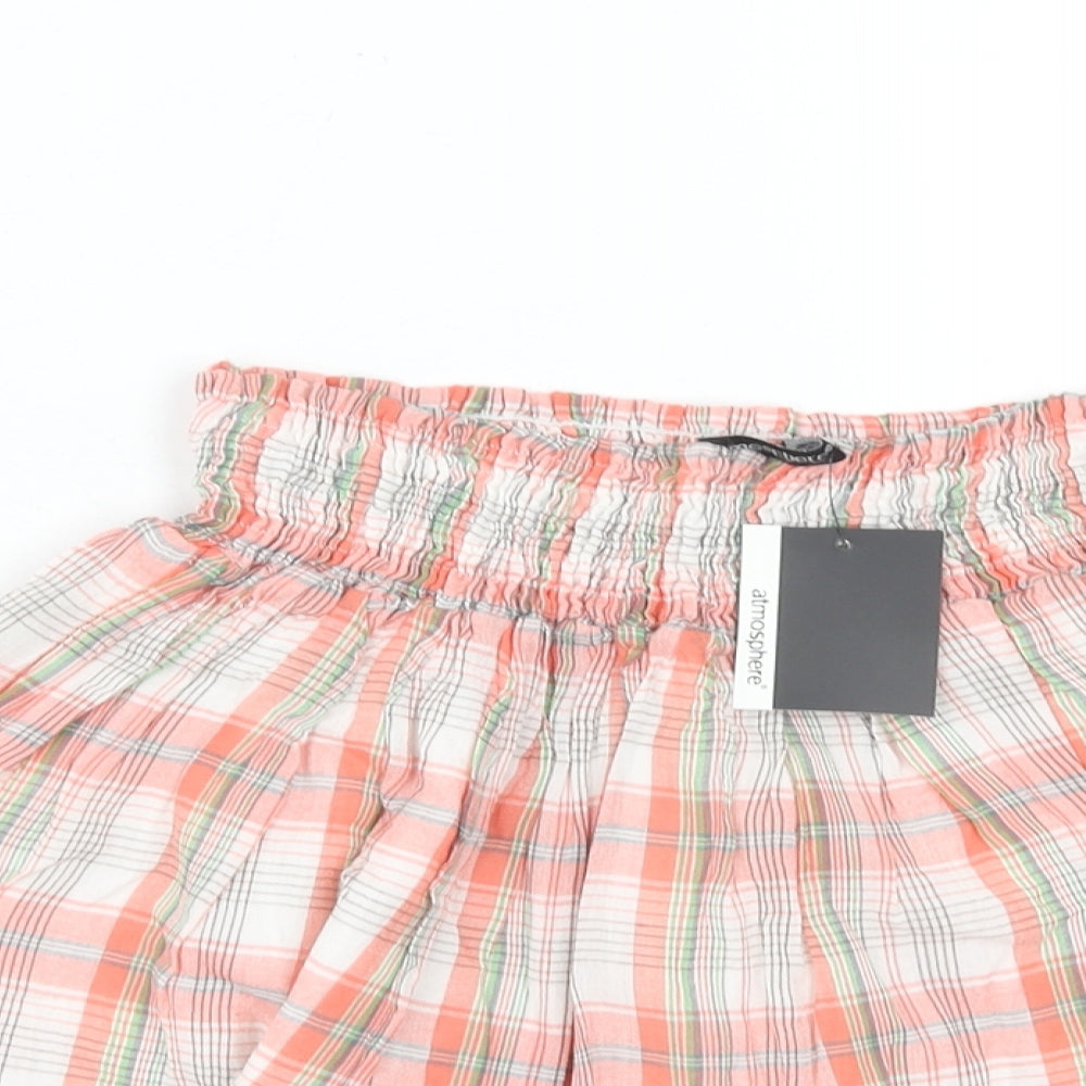 Atmosphere Womens Red Plaid Cotton Mini Skirt Size 12
