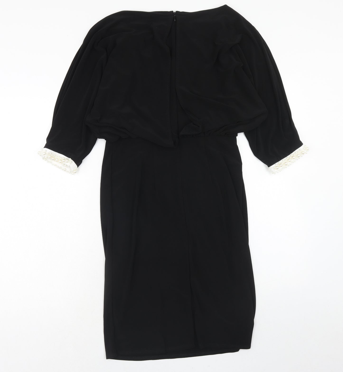 phillip montello Womens Black Polyester A-Line Size 8 Round Neck Zip