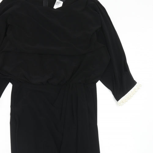 phillip montello Womens Black Polyester A-Line Size 8 Round Neck Zip