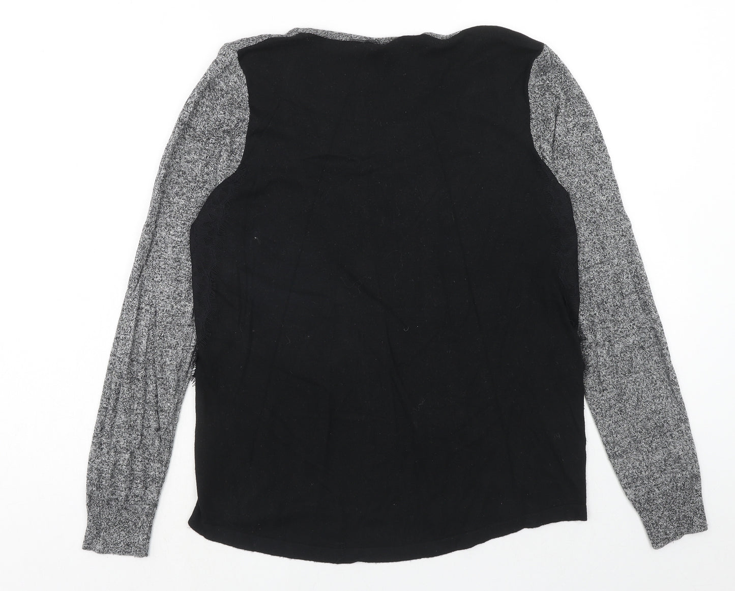 George Womens Grey V-Neck Nylon Pullover Jumper Size 16