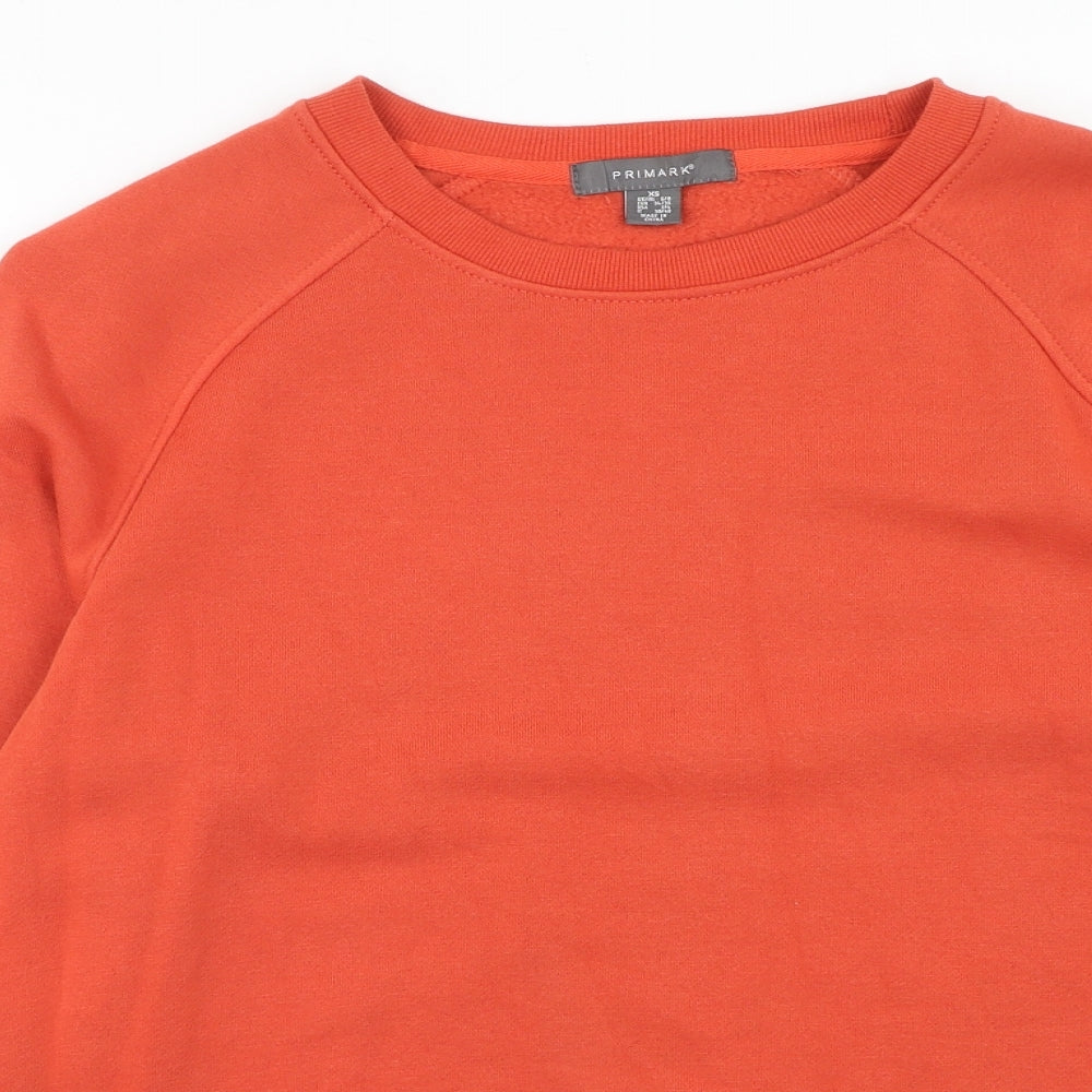 Primark Womens Orange Cotton Pullover Hoodie Size XS Pullover