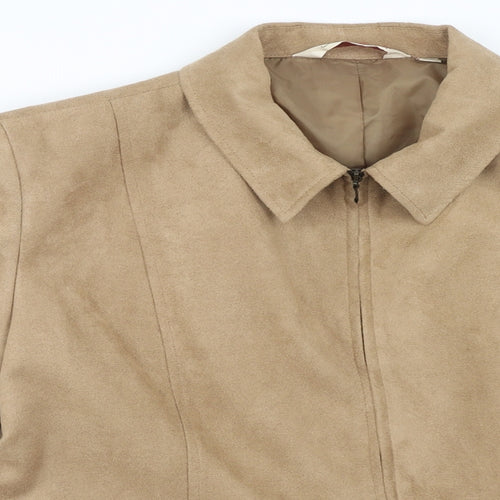 EWM Womens Brown Jacket Blazer Size 16 Zip