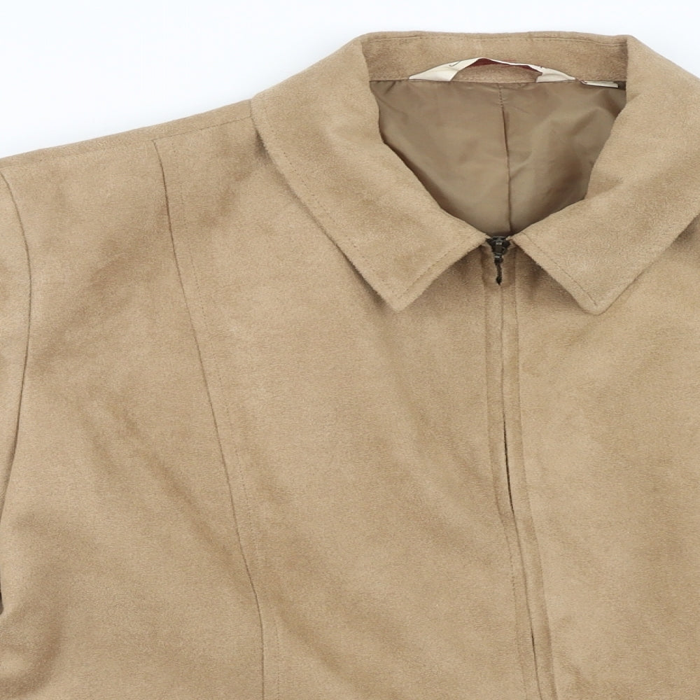 EWM Womens Brown Jacket Blazer Size 16 Zip