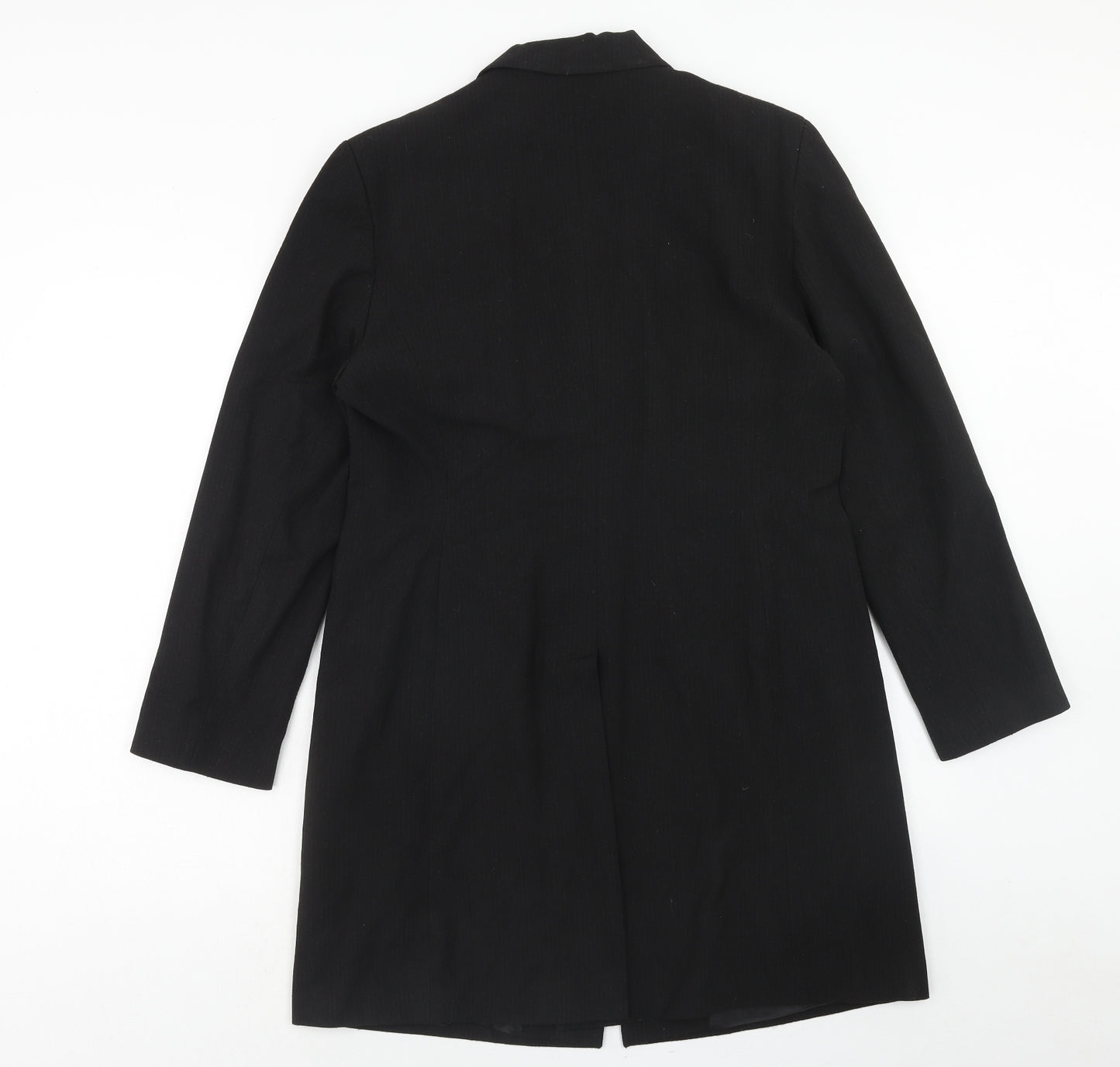 Filey Womens Black Overcoat Coat Size 16 Button