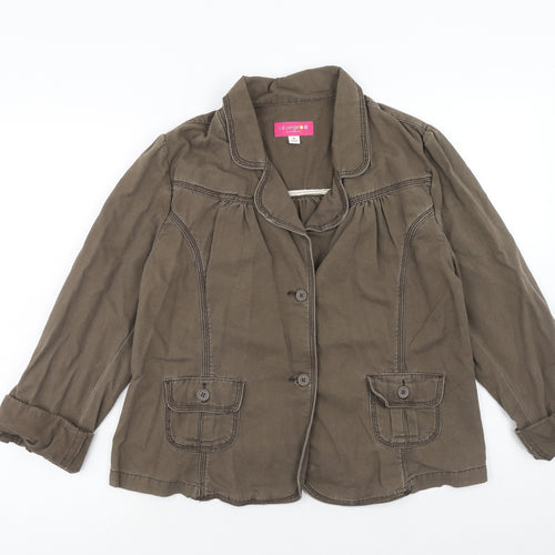 Liz Lange Womens Brown Jacket Blazer Size M Button