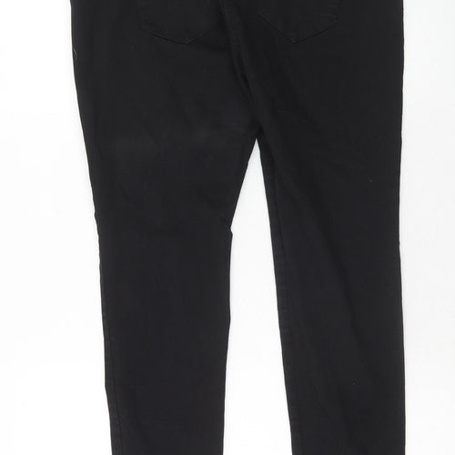 NEXT Womens Black Cotton Skinny Jeans Size 16 Regular Zip