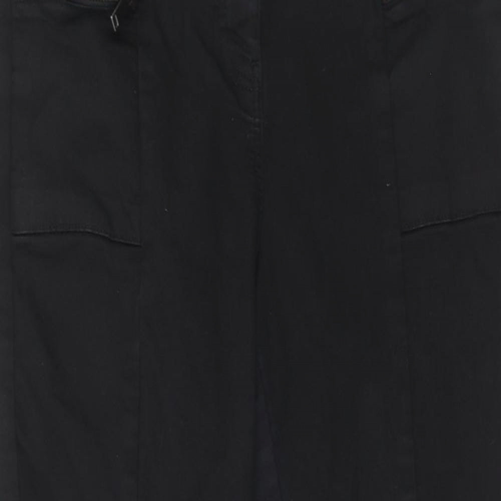 NEXT Womens Black Cotton Skinny Jeans Size 16 Regular Zip