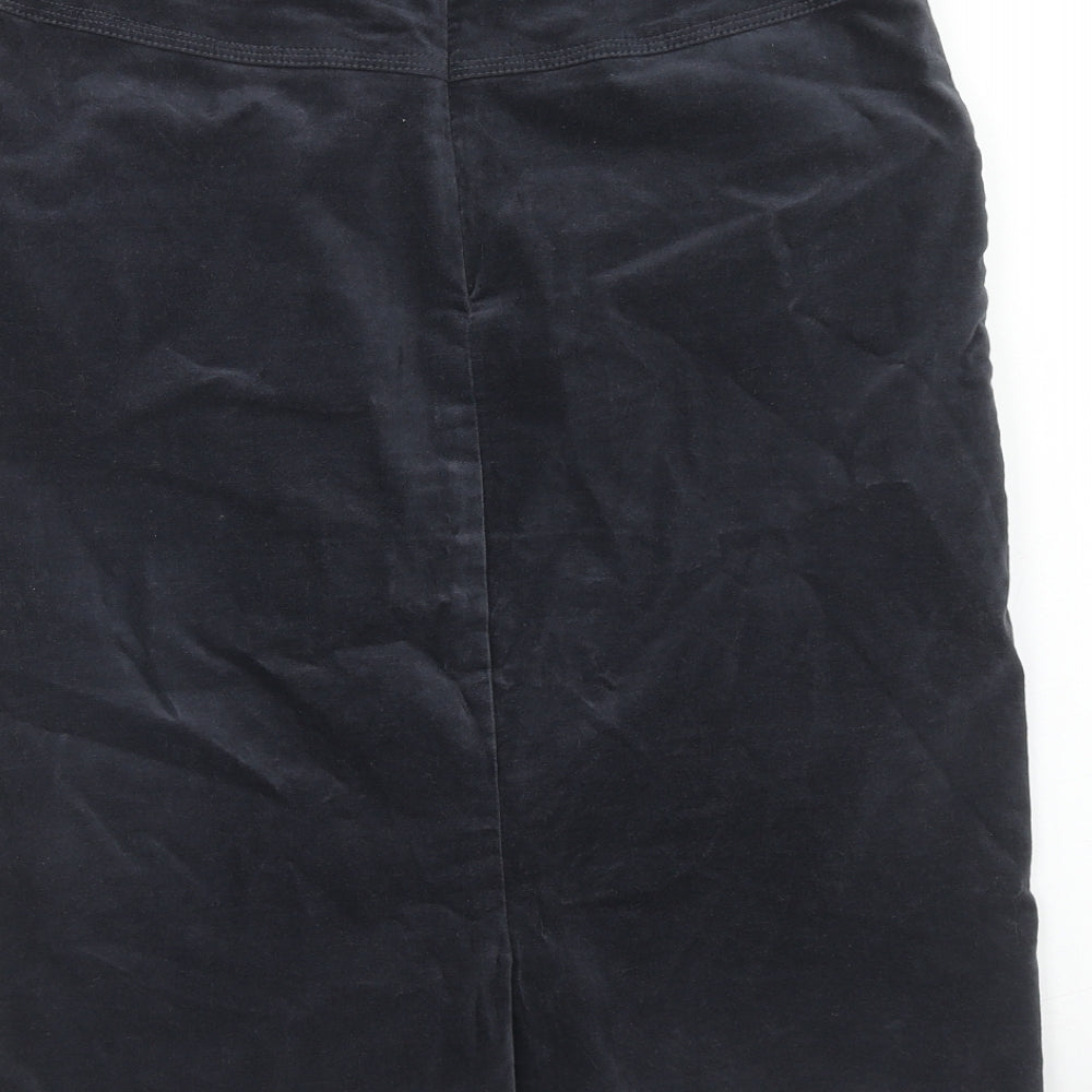 White Stuff Womens Blue Cotton A-Line Skirt Size 8 Zip