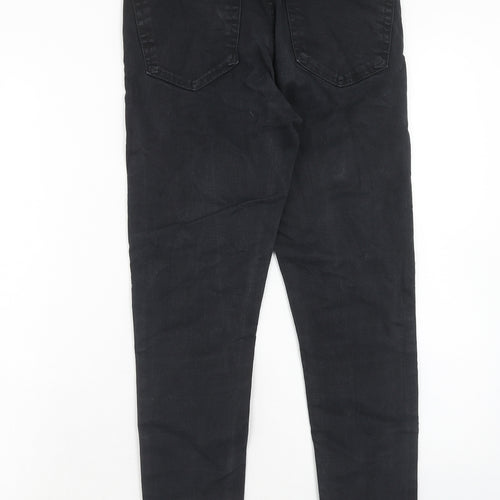 Topshop Womens Black Cotton Skinny Jeans Size 28 in L30 in Regular Zip