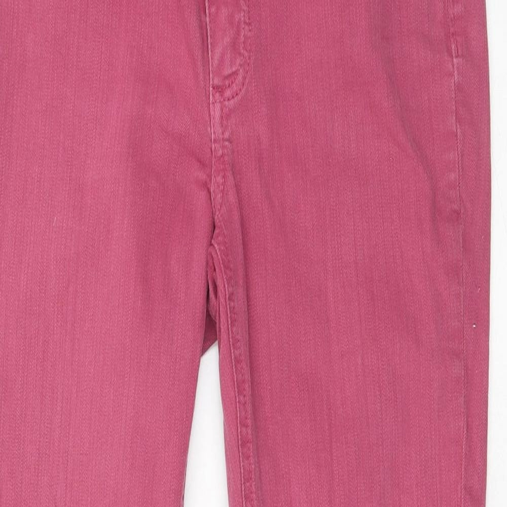 White Stuff Womens Pink Cotton Straight Jeans Size 10 Regular Zip