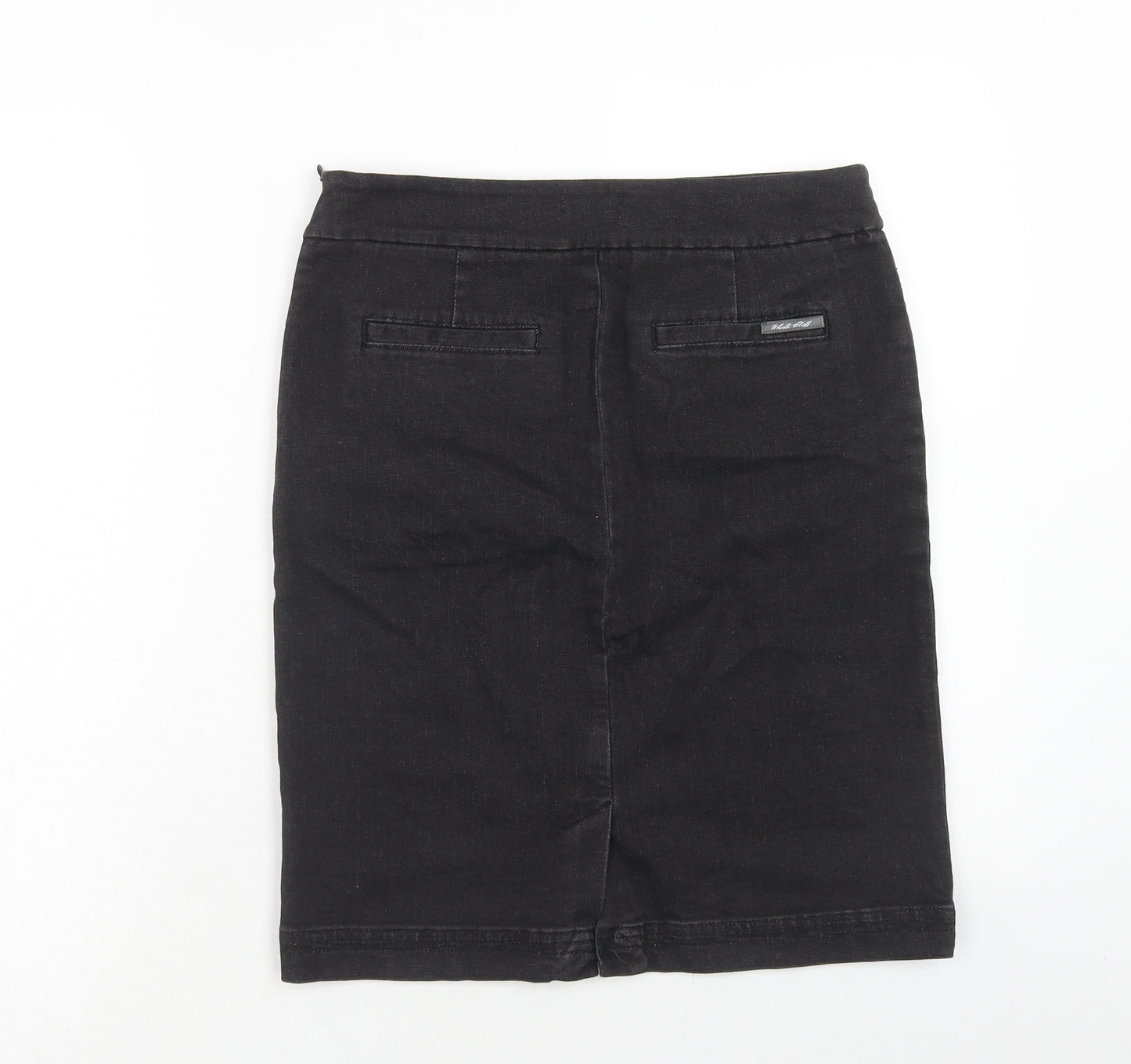 White Stuff Womens Blue Cotton A-Line Skirt Size 8 Zip