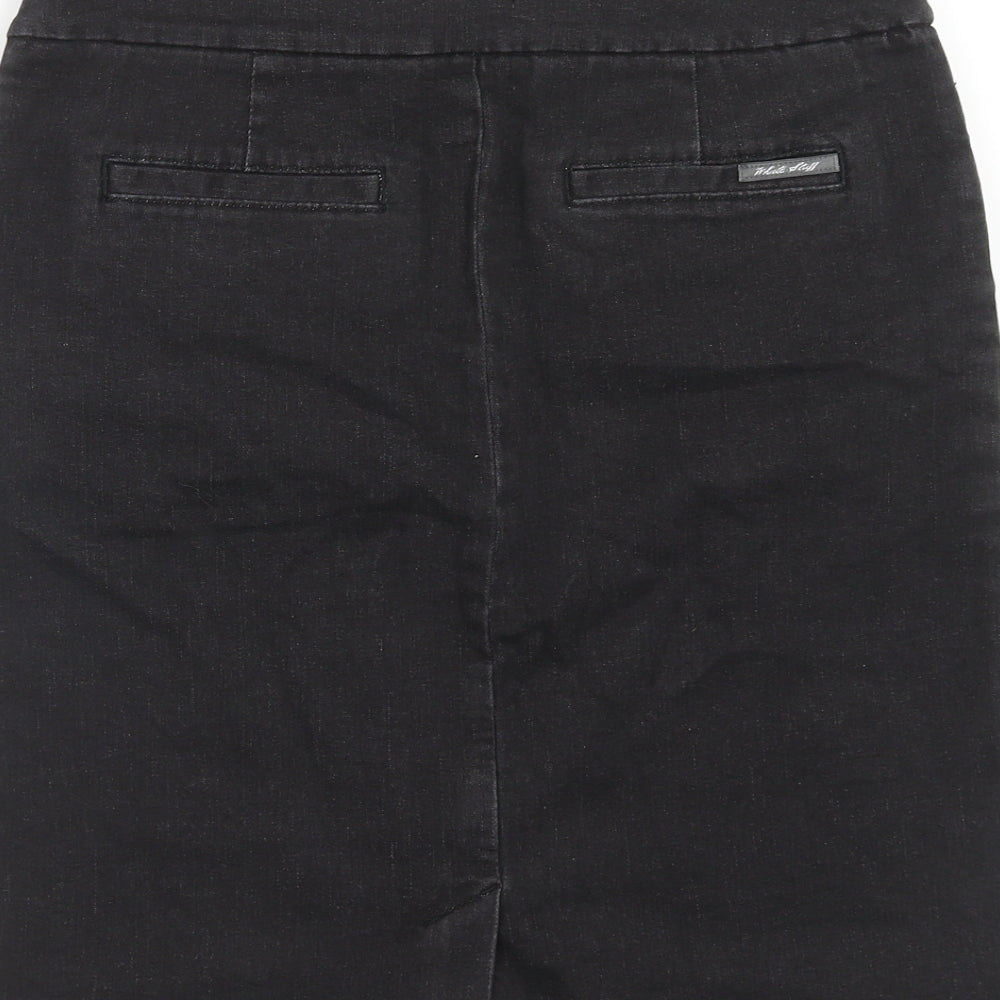 White Stuff Womens Blue Cotton A-Line Skirt Size 8 Zip