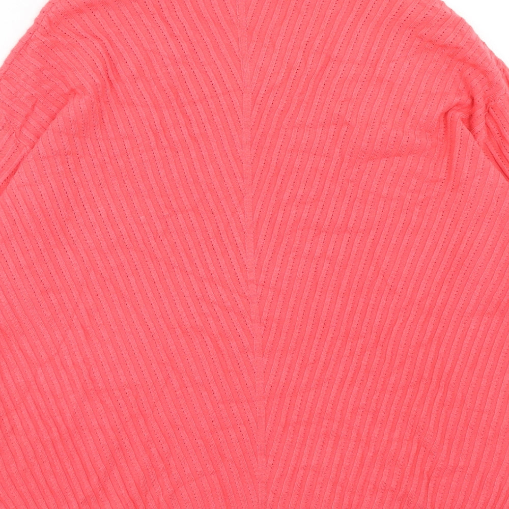 Marks and Spencer Womens Pink V-Neck Viscose Pullover Jumper Size M