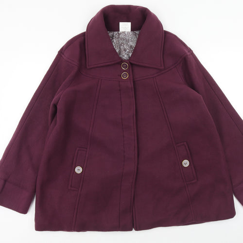 Ann De Lancay Womens Purple Jacket Blazer Size 16 Button