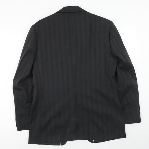 NEXT Mens Black Striped Wool Jacket Suit Jacket Size 38 Regular