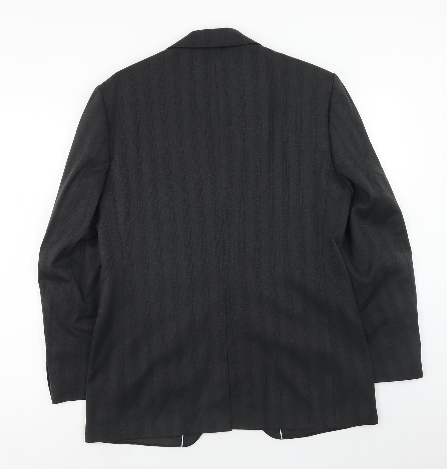 NEXT Mens Black Striped Wool Jacket Suit Jacket Size 38 Regular