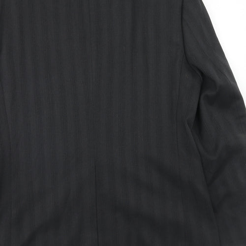 NEXT Mens Black Striped Wool Jacket Suit Jacket Size 38 Regular