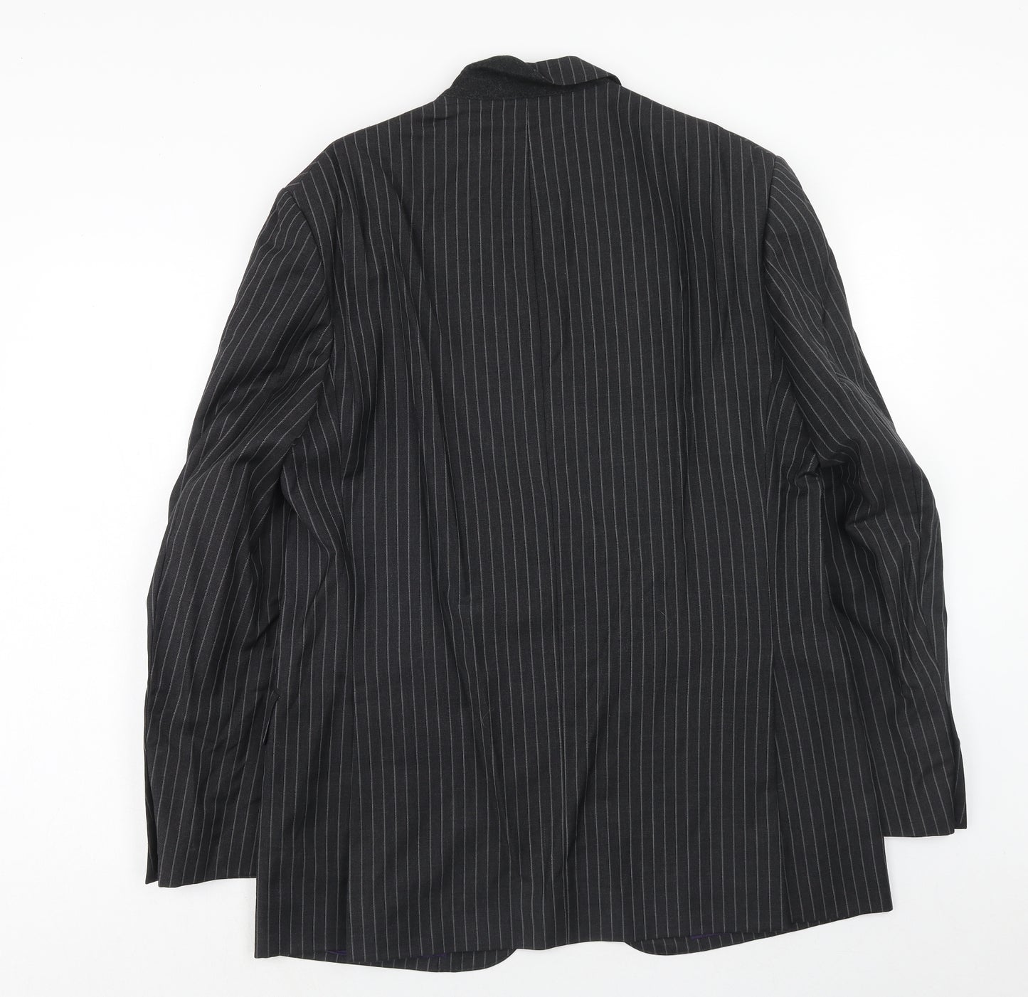 Impressions Mens Black Striped Wool Jacket Suit Jacket Size 40 Regular