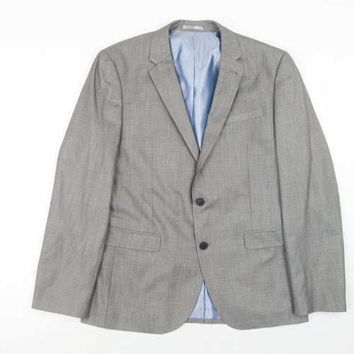 Cedar Wood State Mens Grey Polyester Jacket Suit Jacket Size 42 Regular