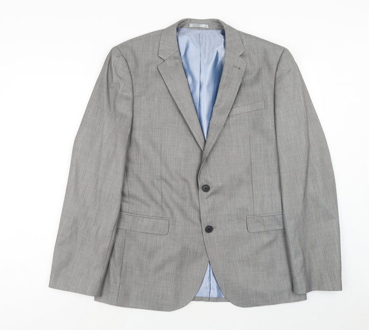 Cedar Wood State Mens Grey Polyester Jacket Suit Jacket Size 42 Regular