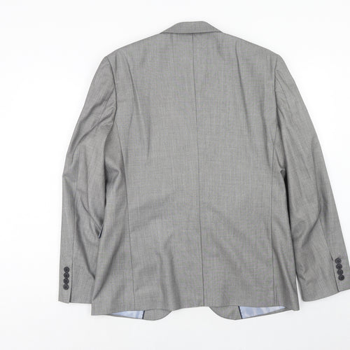 Cedar Wood State Mens Grey Polyester Jacket Suit Jacket Size 42 Regular