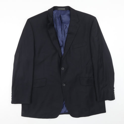 BHS Mens Blue Wool Jacket Suit Jacket Size 44 Regular