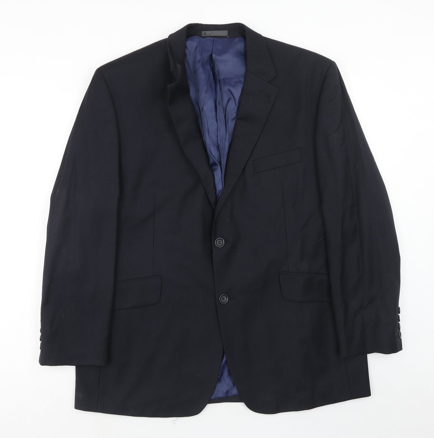 BHS Mens Blue Wool Jacket Suit Jacket Size 44 Regular