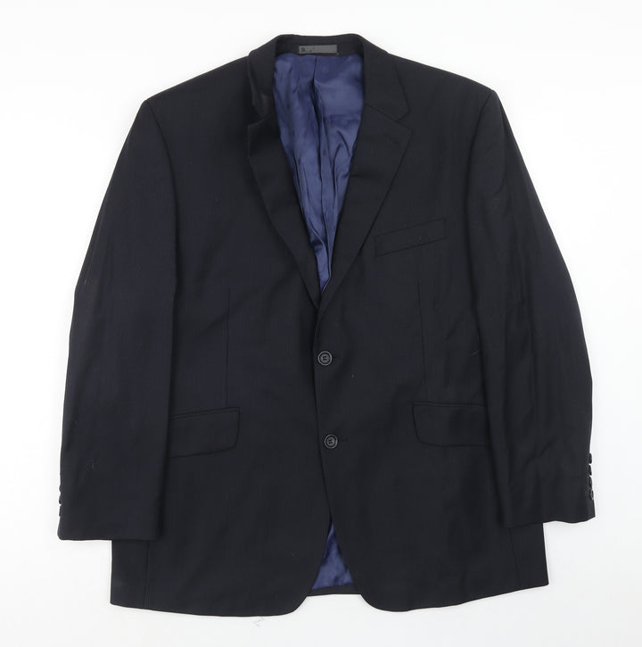BHS Mens Blue Wool Jacket Suit Jacket Size 44 Regular
