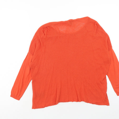 suivante Womens Orange Scoop Neck Viscose Pullover Jumper Size M