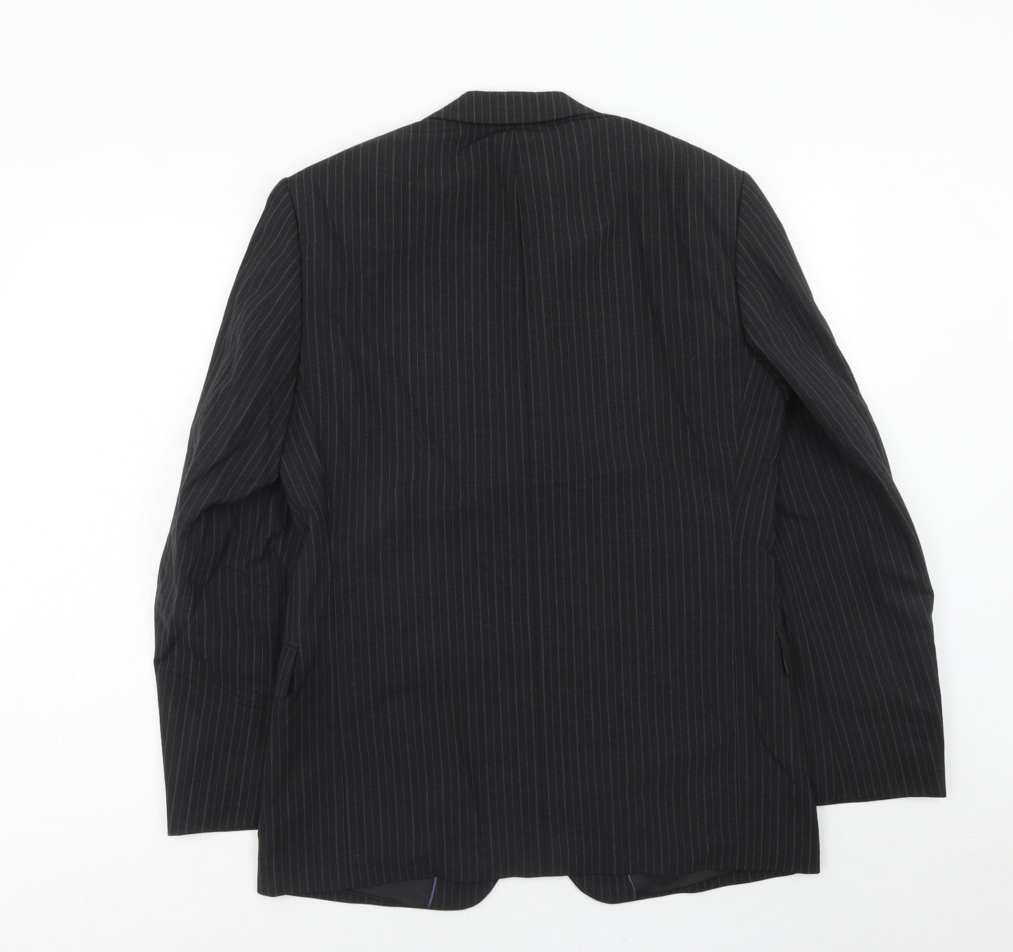 Taylor & Wright Mens Black Striped Wool Jacket Suit Jacket Size 38 Regular