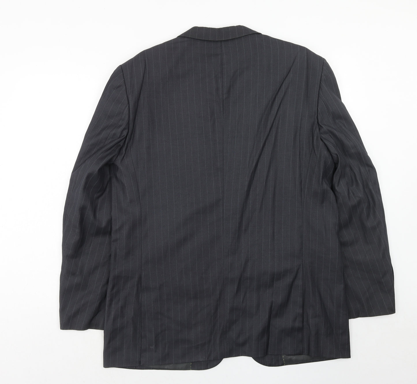 Andrew Molloy Mens Grey Striped Polyester Jacket Suit Jacket Size 42 Regular