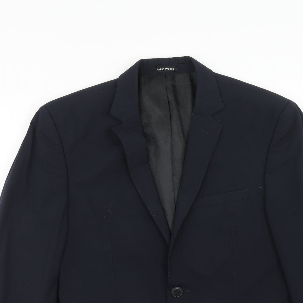 Park Avenue Mens Blue Wool Jacket Suit Jacket Size 36 Regular