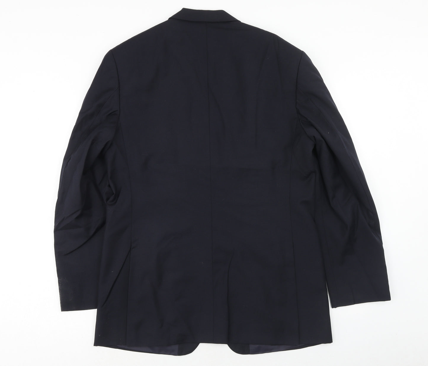 Preworn Mens Blue Polyester Jacket Suit Jacket Size 40 Regular