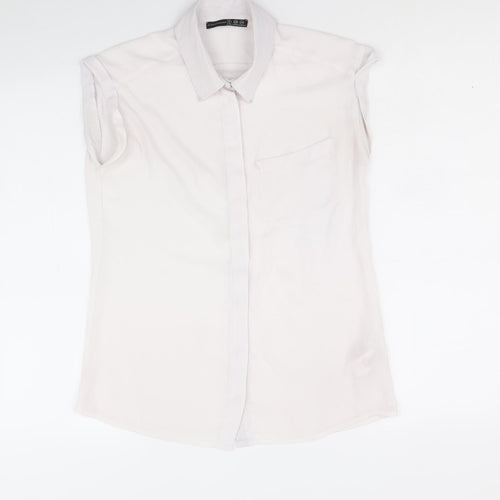 Atmosphere Womens Pink Polyester Basic Button-Up Size 8 Collared