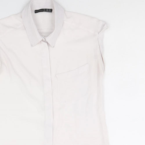Atmosphere Womens Pink Polyester Basic Button-Up Size 8 Collared