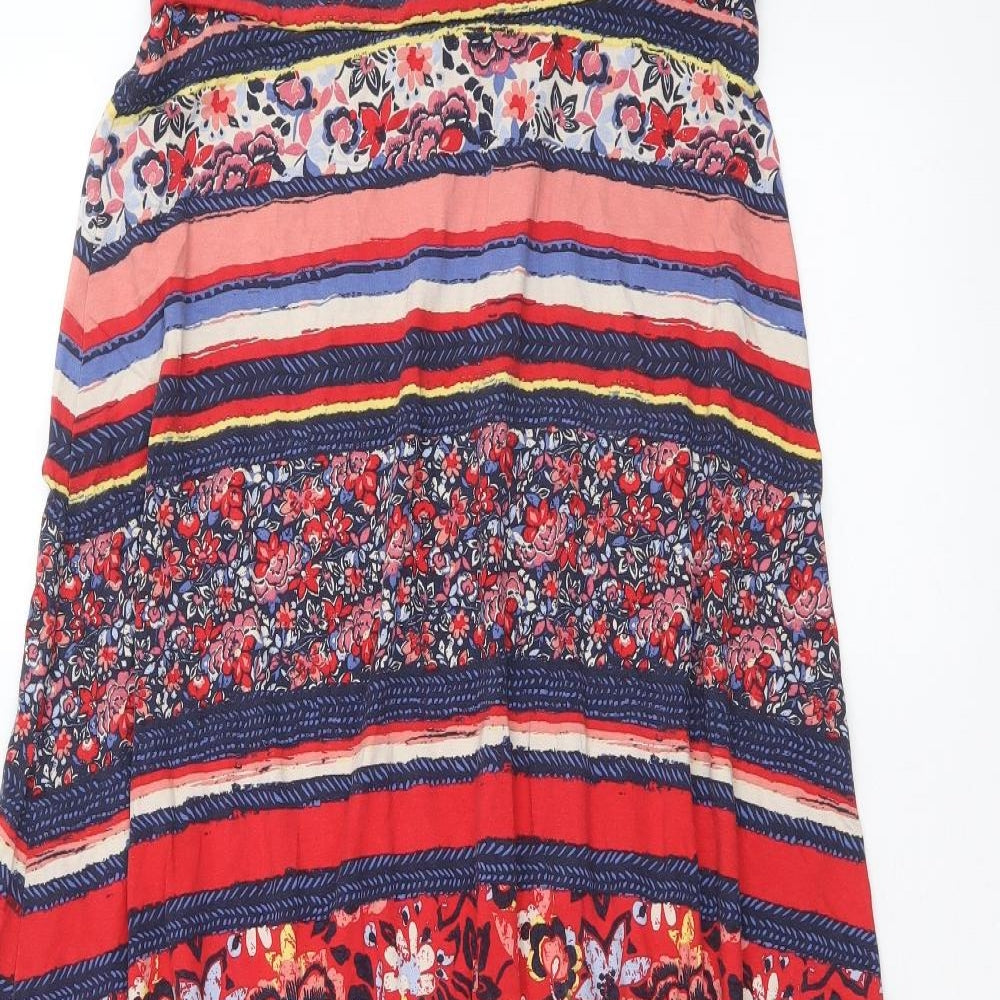 Monsoon Womens Multicoloured Geometric Viscose A-Line Skirt Size M