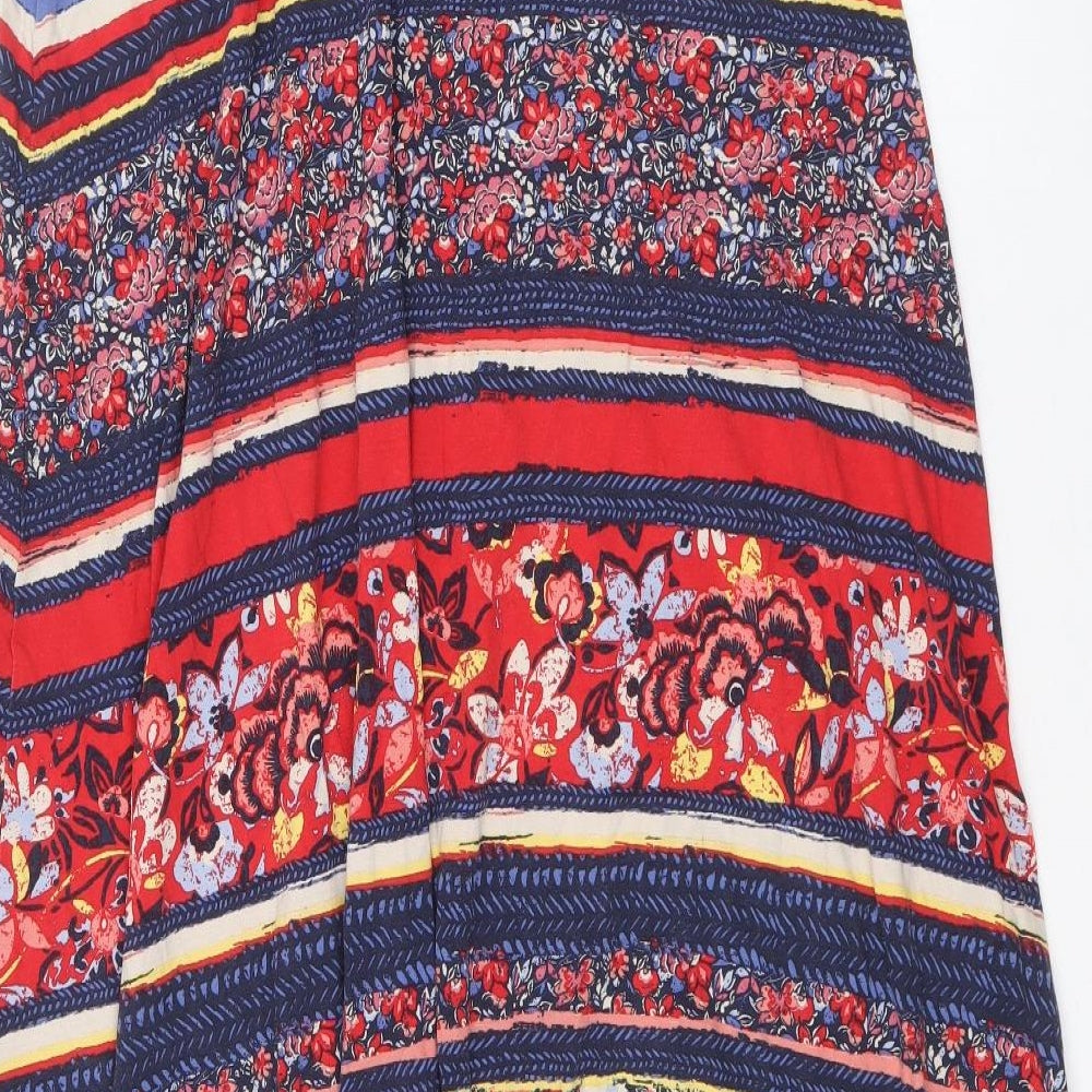 Monsoon Womens Multicoloured Geometric Viscose A-Line Skirt Size M