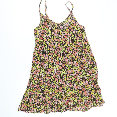 George Womens Multicoloured Floral Viscose A-Line Size S V-Neck Pullover