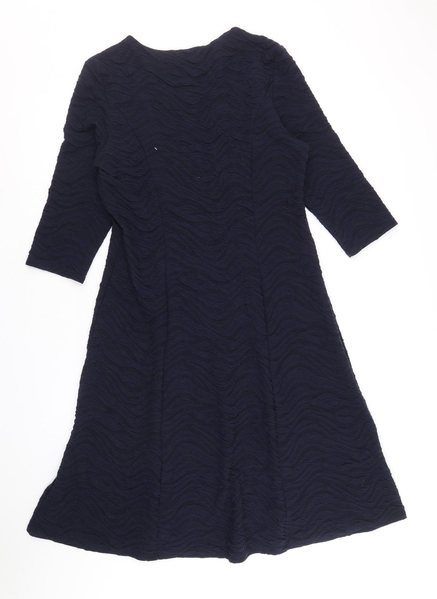 Marks and Spencer Womens Blue Polyacrylate Fibre A-Line Size 16 V-Neck Pullover