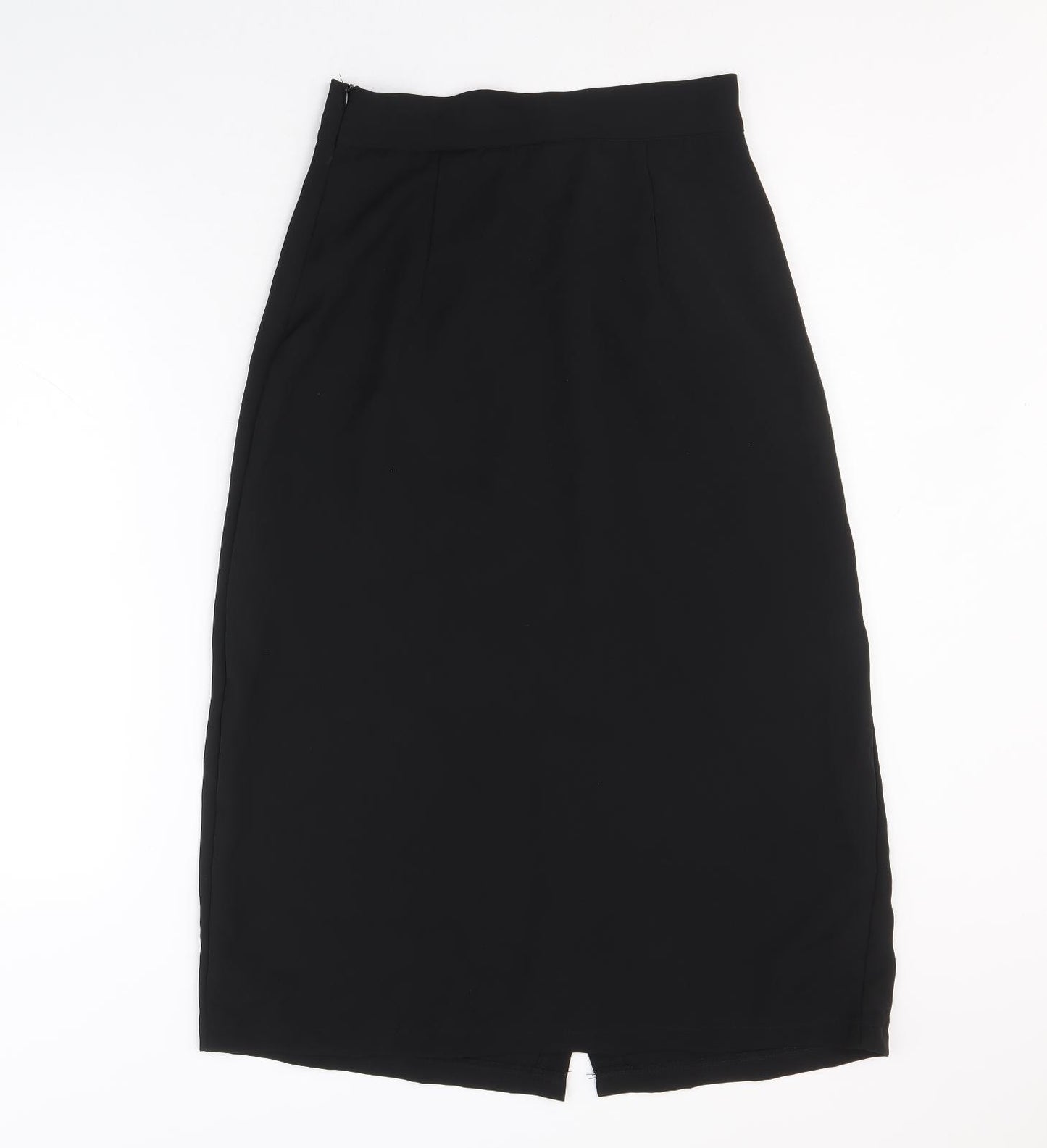 Preworn Womens Black Polyester A-Line Skirt Size L Zip