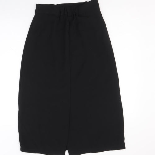 Preworn Womens Black Polyester A-Line Skirt Size L Zip