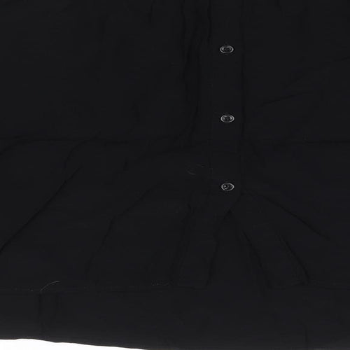 Topshop Womens Black Polyacrylate Fibre Basic Blouse Size 10 Round Neck