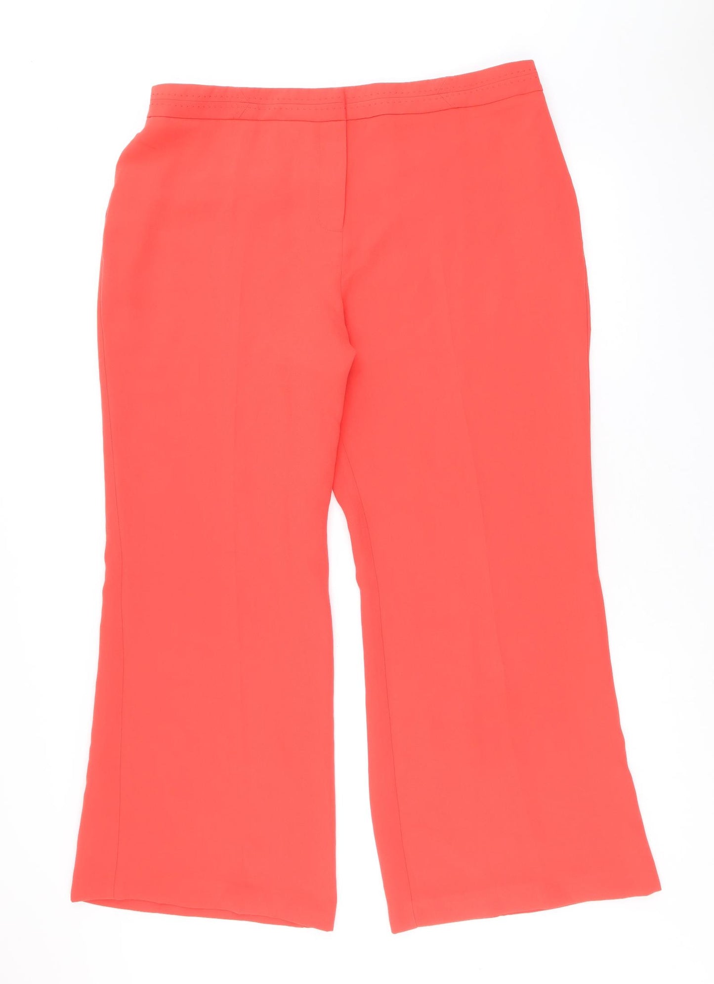 Savoir Womens Red Polyester Cropped Trousers Size 20 Regular