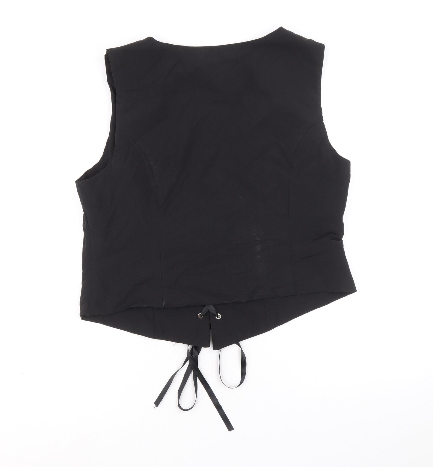 Dressfo Womens Black Polyester Cropped Tank Size 14 Scoop Neck