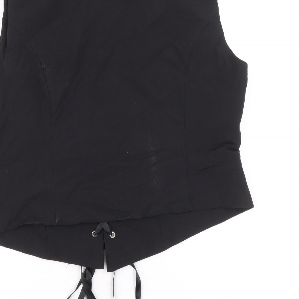 Dressfo Womens Black Polyester Cropped Tank Size 14 Scoop Neck