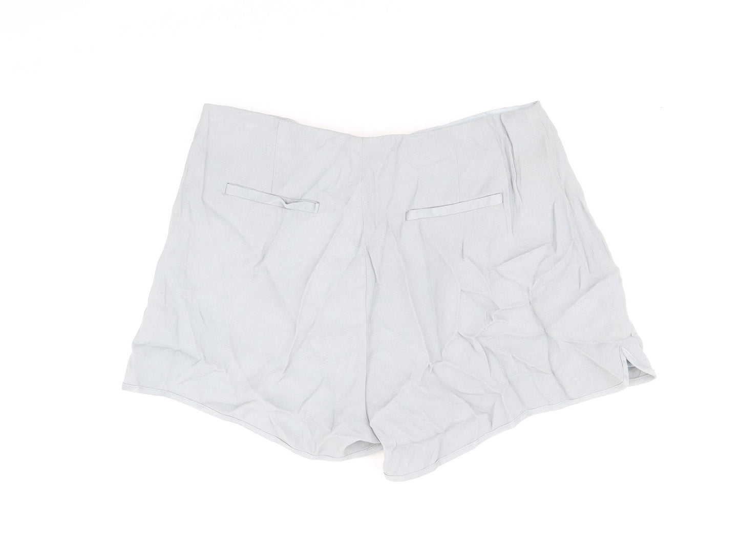 Reiss Womens Blue Polyester Hot Pants Shorts Size 14 Regular Zip