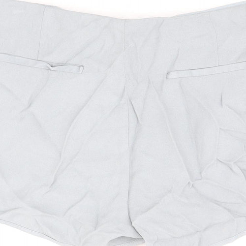 Reiss Womens Blue Polyester Hot Pants Shorts Size 14 Regular Zip