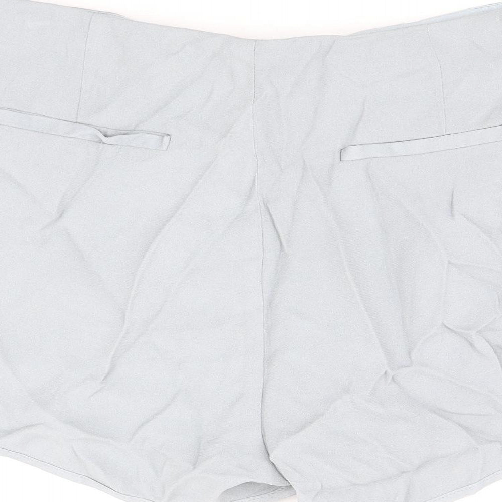 Reiss Womens Blue Polyester Hot Pants Shorts Size 14 Regular Zip